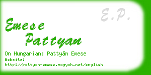 emese pattyan business card